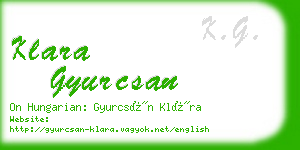 klara gyurcsan business card